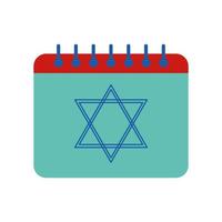 Desenho de vetor de ícone de estilo plano de calendário judaico hanukkah