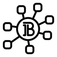 bitcoin moeda ícone esboço vetor. digital transação vetor