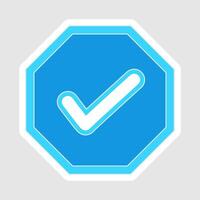 símbolos aprovado e aceitaram azul marca de verificação isolado em branco fundo vetor