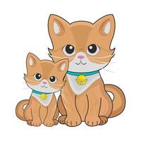 ilustração do dois gatos vetor