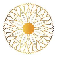 mandala de ouro com desenho vetorial em forma de flor vetor