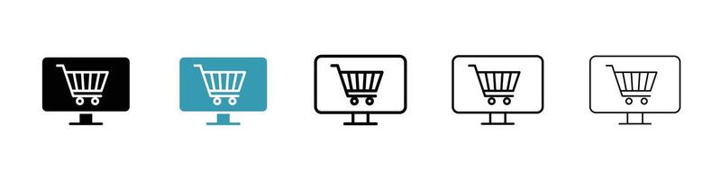 ícone de compras online vetor