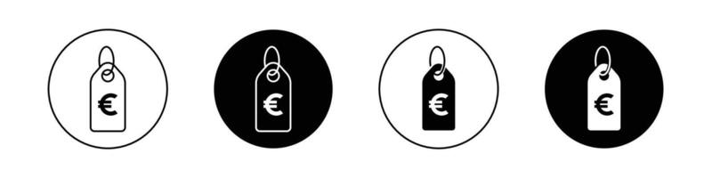 ícone de etiqueta do euro vetor