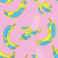 bananas em Rosa fundo vetor