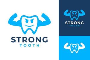 Forte saudável dentes dentista logotipo Projeto vetor