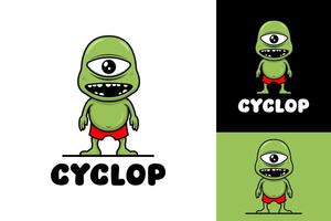 ciclope ilustração mascote logotipo Projeto vetor