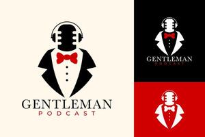 cavalheiro podcast conversa logotipo Projeto vetor