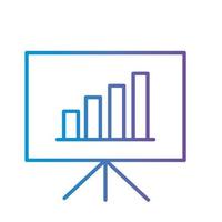 gráfico de barras em design de vetor de ícone de estilo gradiente de tabuleiro