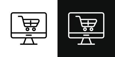 ícone de compras online vetor