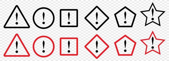 Perigo Atenção sinais, atenção sinais símbolos, vetor ilustração.