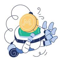 criptomoeda rabisco mini ilustração vetor