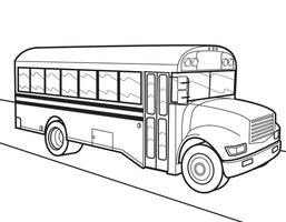 desenho animado ônibus ilustração. vetor ônibus ilustração para coloração livro