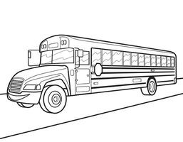 desenho animado ônibus ilustração. vetor ônibus ilustração para coloração livro