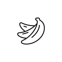 banana linha ícone isolado em branco fundo vetor