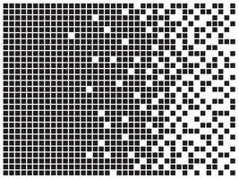 abstrato pixel gradiente desatado horizontal fundo. disperso preenchidas retângulo pontilhado ícone com desintegração efeito. decair efeito. conceito do desintegração. vetor