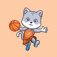 basquetebol Shiba inu desenho animado vetor