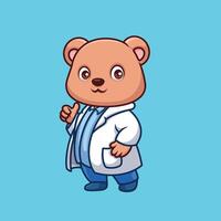 médico Urso fofa desenho animado personagem vetor