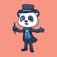 mágico panda fofa desenho animado vetor