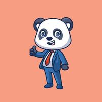 Gerente panda fofa desenho animado vetor