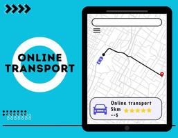 conectados transporte apps com mapas vetor ilustração