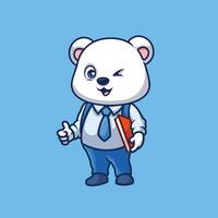 professor polar Urso fofa desenho animado vetor