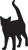design de logotipo de vetor de gato. Vista de silhueta de gato de vetor para logotipos retrô, isolados no fundo branco