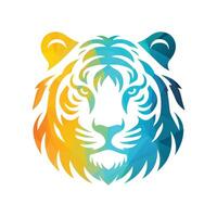 ilustração vetorial de design de logotipo de tigre rugindo vetor