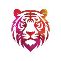 ilustração vetorial de design de logotipo de tigre rugindo vetor