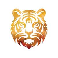 ilustração vetorial de design de logotipo de tigre rugindo vetor