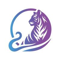 ilustração vetorial de design de logotipo de tigre rugindo vetor