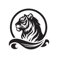 ilustração vetorial de design de logotipo de tigre rugindo vetor