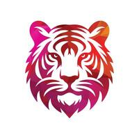 ilustração vetorial de design de logotipo de tigre rugindo vetor