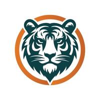 ilustração vetorial de design de logotipo de tigre rugindo vetor