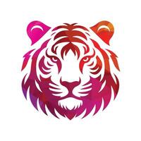 ilustração vetorial de design de logotipo de tigre rugindo vetor