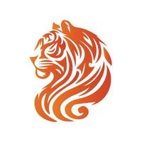 ilustração vetorial de design de logotipo de tigre rugindo vetor