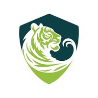 ilustração vetorial de design de logotipo de tigre rugindo vetor