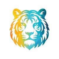 ilustração vetorial de design de logotipo de tigre rugindo vetor