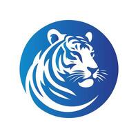 ilustração vetorial de design de logotipo de tigre rugindo vetor