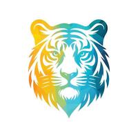 ilustração vetorial de design de logotipo de tigre rugindo vetor