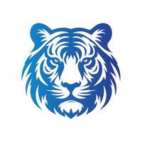 ilustração vetorial de design de logotipo de tigre rugindo vetor