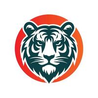 ilustração vetorial de design de logotipo de tigre rugindo vetor