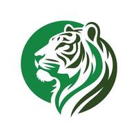 ilustração vetorial de design de logotipo de tigre rugindo vetor