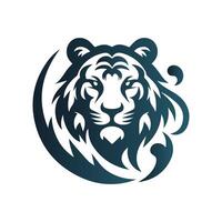 ilustração vetorial de design de logotipo de tigre rugindo vetor