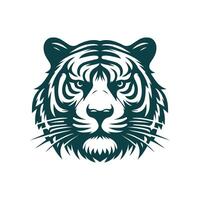 ilustração vetorial de design de logotipo de tigre rugindo vetor