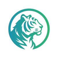 ilustração vetorial de design de logotipo de tigre rugindo vetor