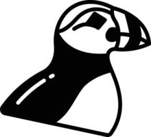 papagaio-do-mar pássaro glifo e linha vetor ilustração
