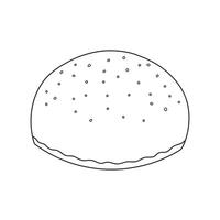 mão desenhado café pão ícone desenho animado vetor ilustração isolado em branco fundo