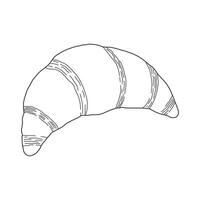 mão desenhado croissant ícone desenho animado vetor ilustração isolado em branco fundo