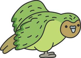 kakapo papagaio. vetor ilustração dentro rabisco estilo em branco fundo