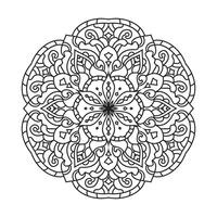 esboço mandala para coloração livro. Preto e branco mandala vetor